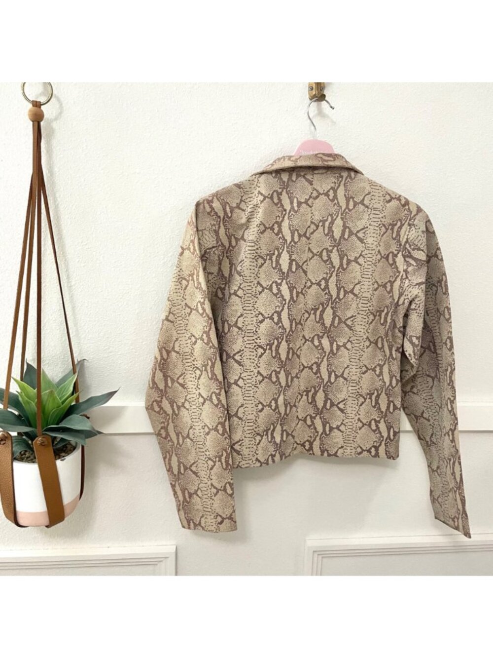 Y2K Vintage Rem Garson Leather Snakeskin Tan Jacket Size S Animal Print - Picture 6 of 6